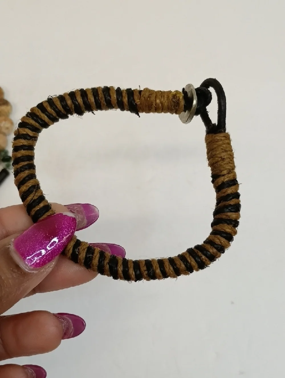 Beaded Bracelet Set Natural Stone Wood Stretch Stack Boho Layered 3 Piece